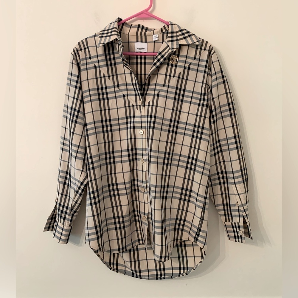 Burberry Womens plaid button up
